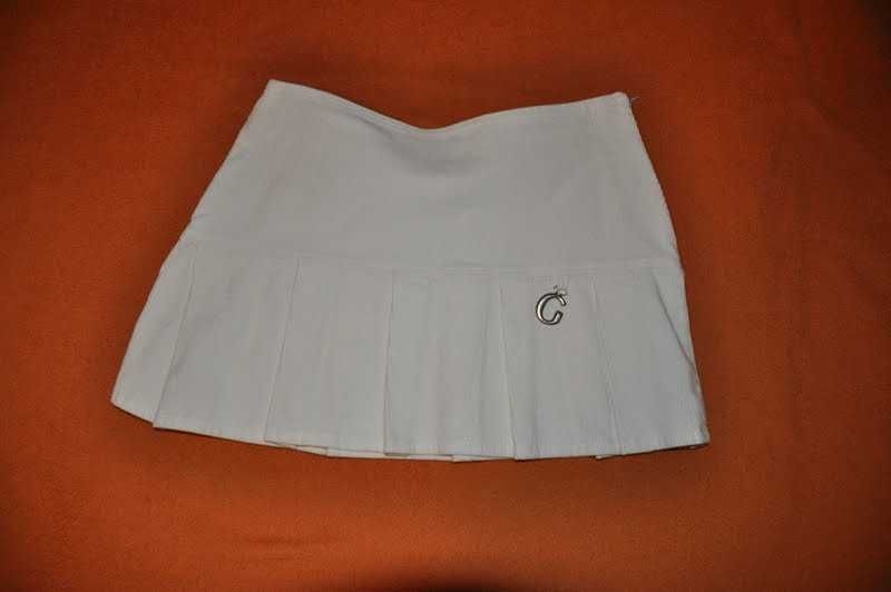 Handmade Garsonka mini Biała sztruks plisowanka r. M/L