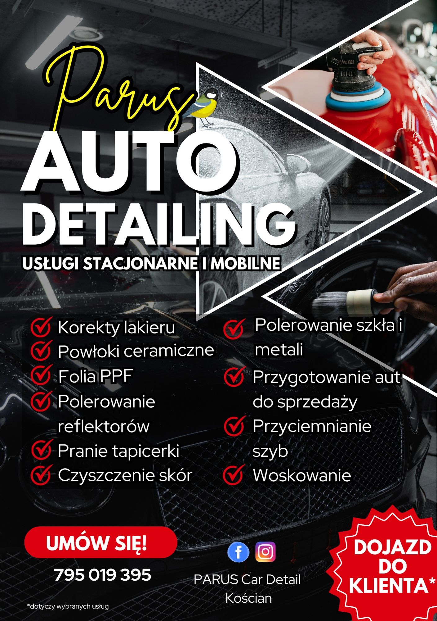 Polerowanie lamp z dojazdem do klienta! Pranie tapicerki autodetailing