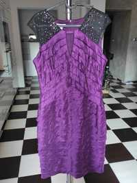 London times sukienka 38 M fioletowa ze zdobieniami