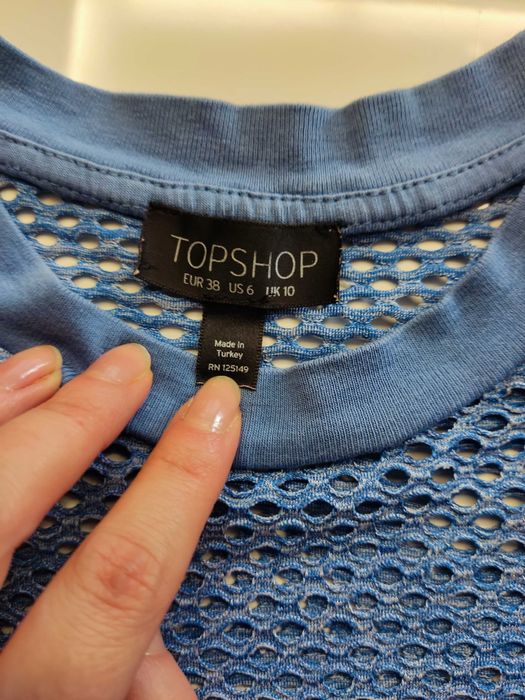Croptop niebiski siateczka TopShop 38/M