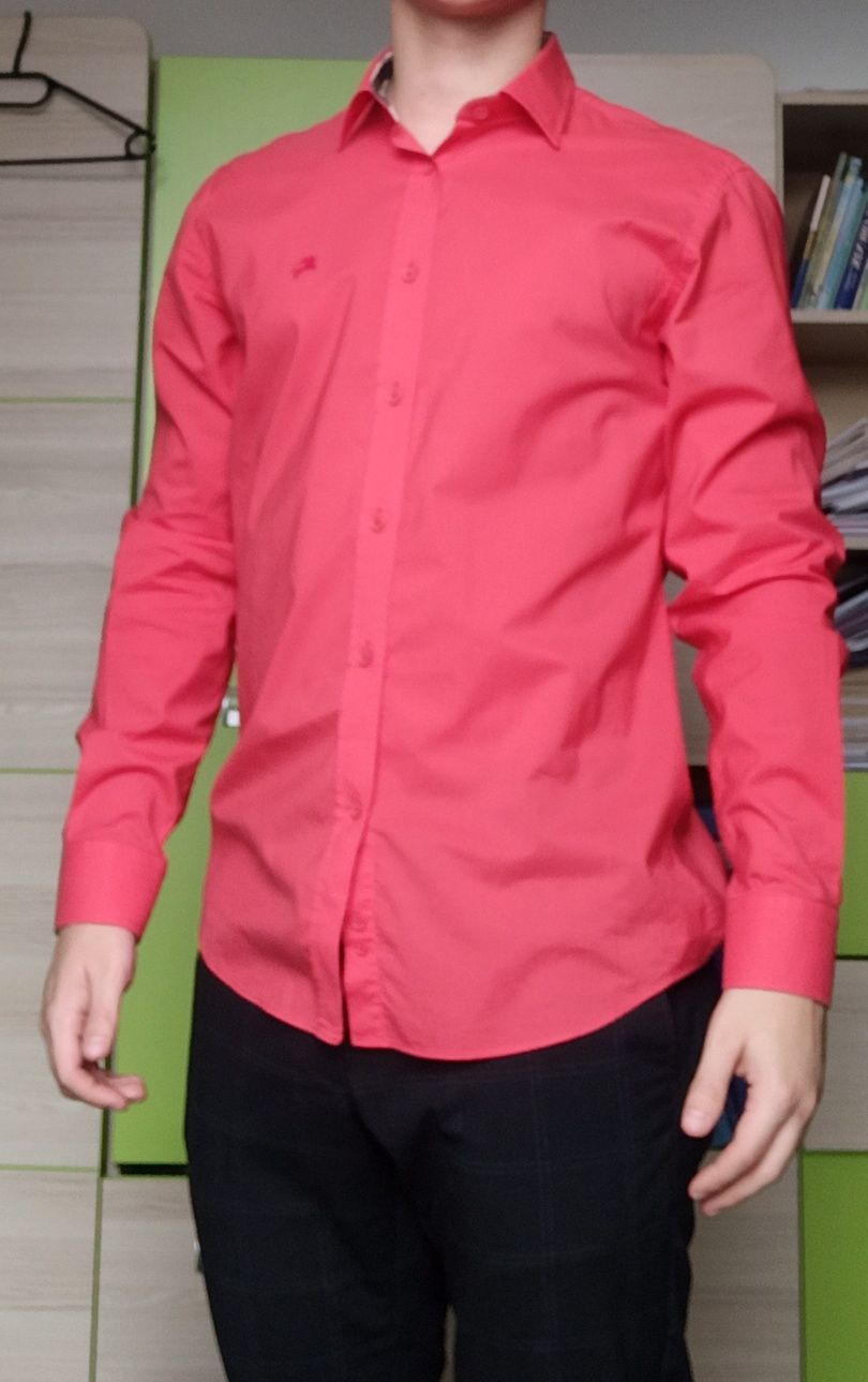 Koszula Burberry Brit rozmiar L czerwona/różowa