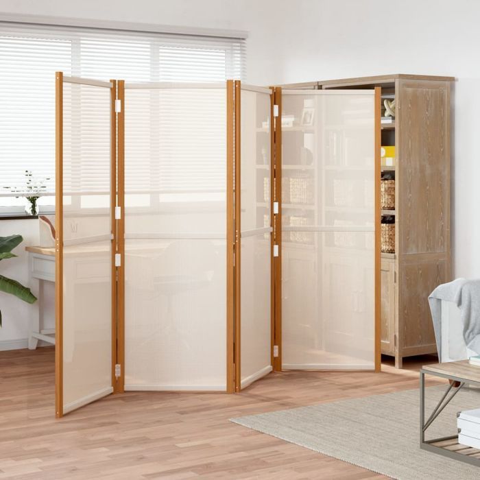 vidaXL Parawan 4-panelowy, kremowy, 280 x 180 cm