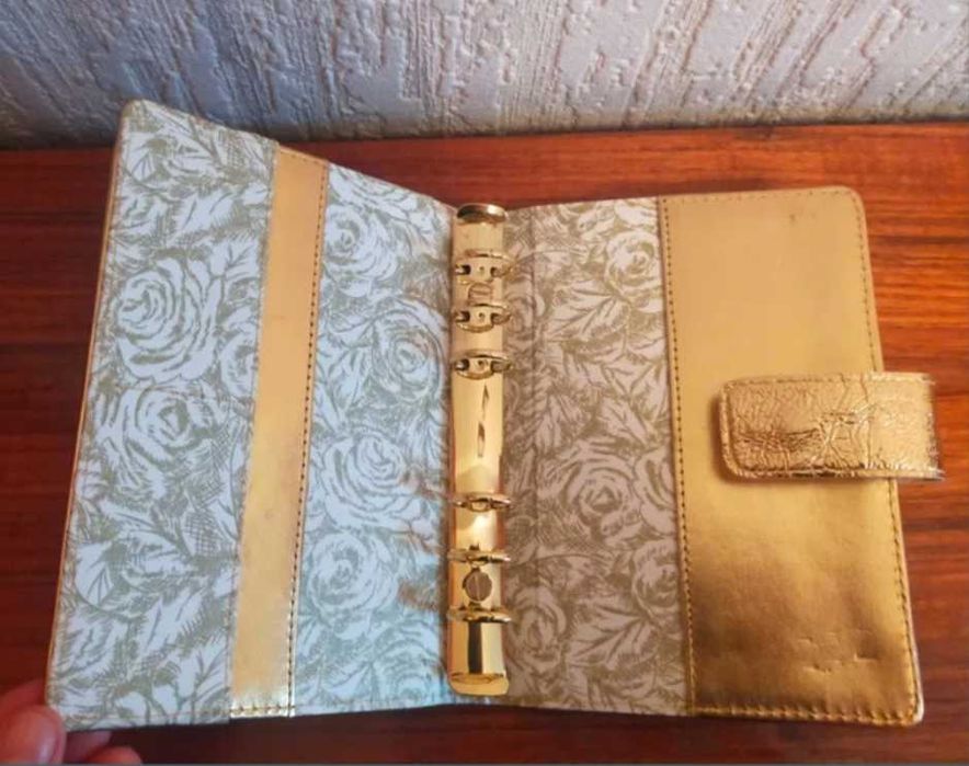 Золотой, рожевий, бордовий  блокнот на кольцах,  органайзер