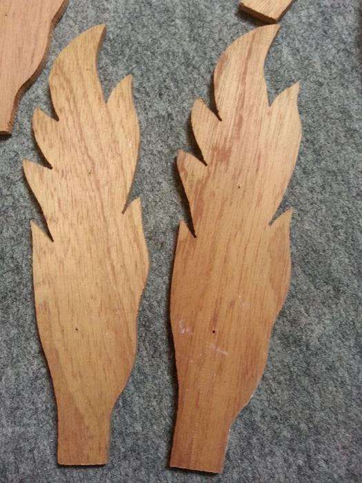 peças em madeira para construção de um "sol"