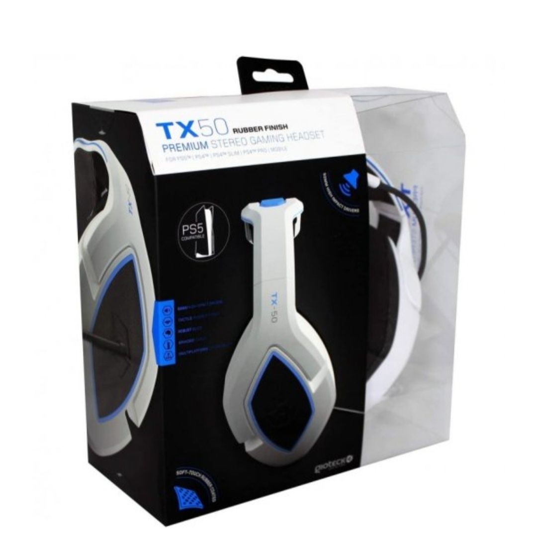 Auscultadores GIOTECK TX-50 stereo gaming headset White/Blue PS5