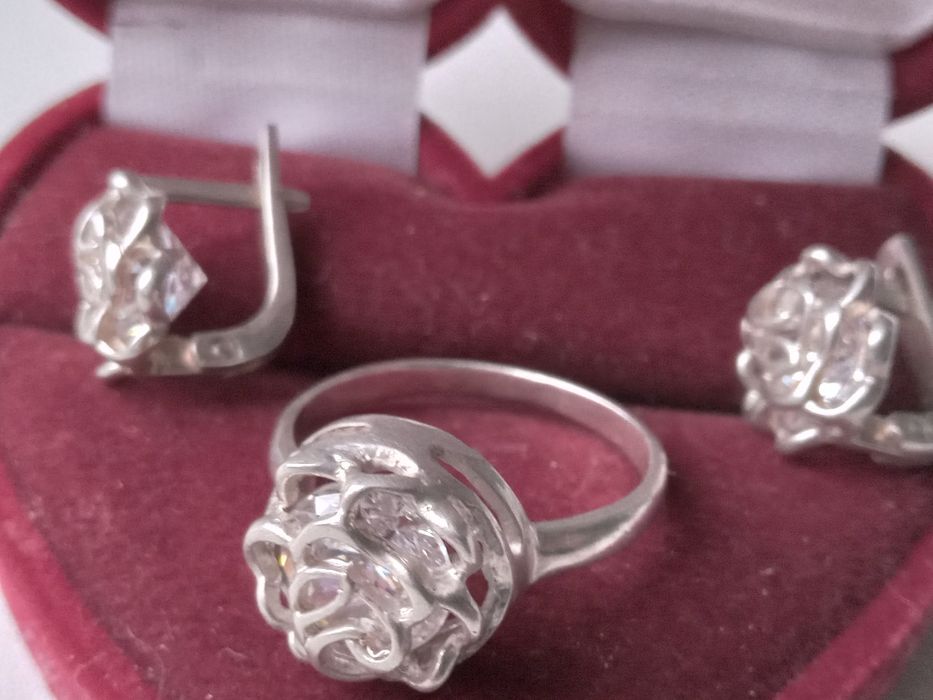 Браслет натуральный камень мельхиор серьги серебряные