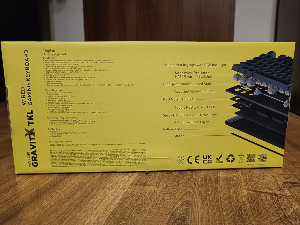 Mechaniczna klawiatura gamingowa HATOR Gravity X TKL