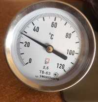 Термометр биметаллический  Ø63мм  0...120°C