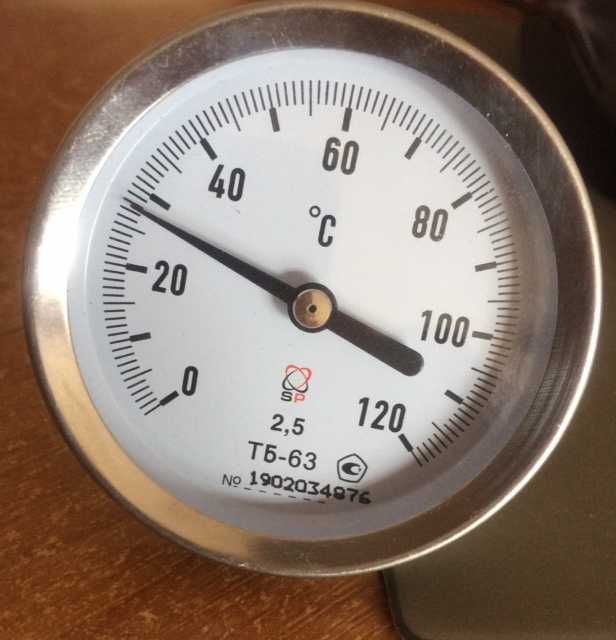 Термометр биметаллический  Ø63мм  0...120°C