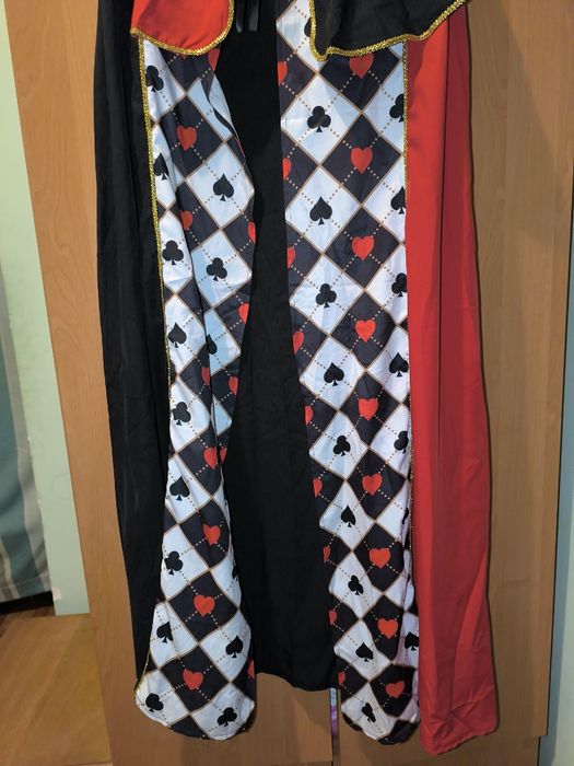 Карнавальный плащ,Костюм Красной Королевы,Королевы Червей,взрослый