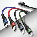 USAMS Kabel pleciony U26 4w1 1.2m 2AFast Charge (2xlightning/microUSB/