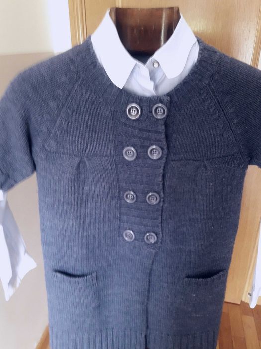 Casaco de malha, altura a 3/4, tamanho 36