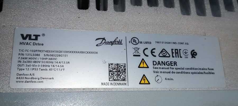 Falownik DANFOSS 131L5086 FC-102P7K5T4E55H1