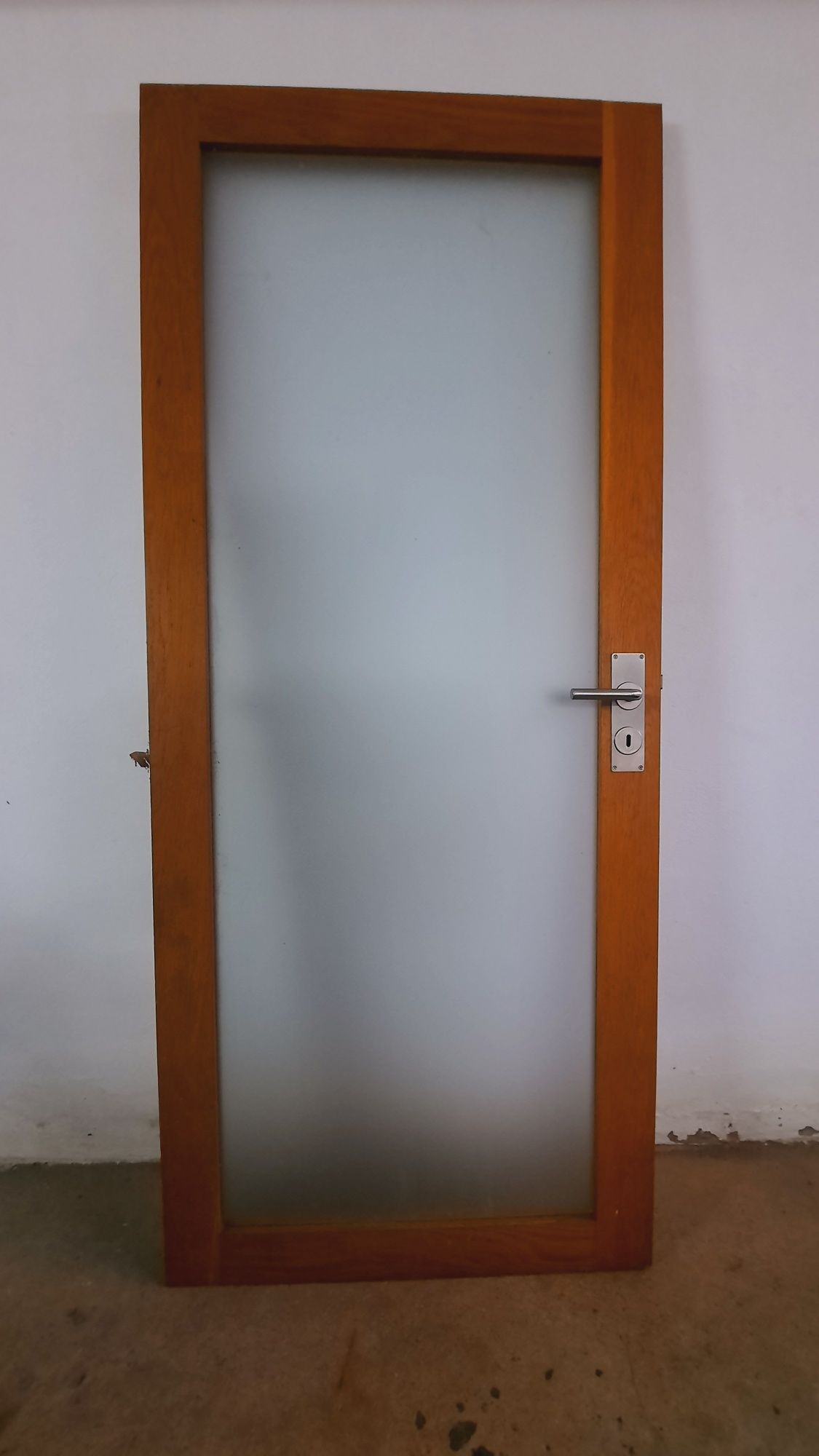 6 Portas em madeira maciça 1 porta madeira e vidro com ferragens aço i