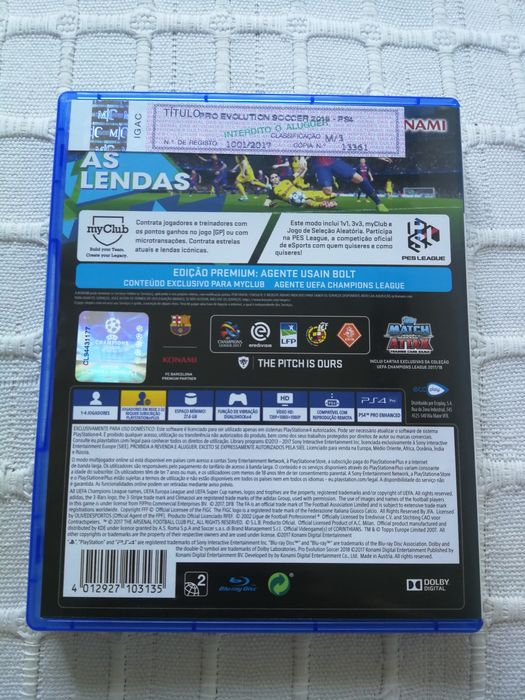 PES 2018 - PS4 - Como Novo