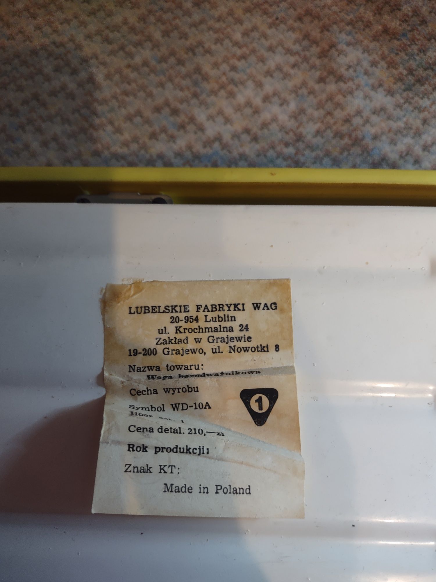 Waga bezodważnikowa Lubelska fabryka wag PRL