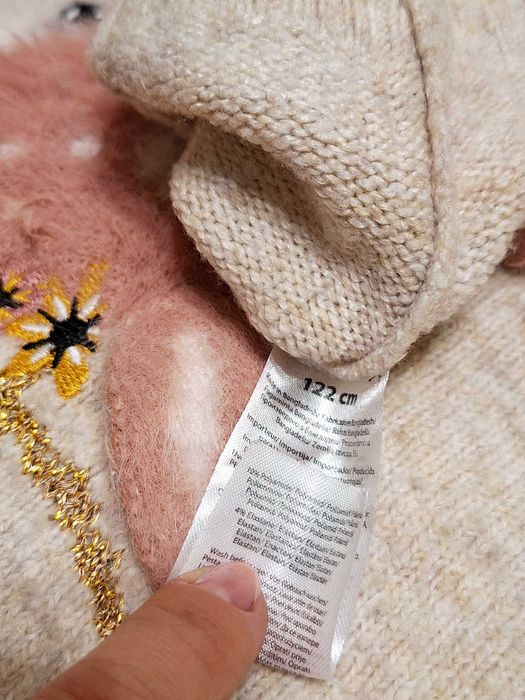 Zestaw 3 bluzki długi rękaw i sweterek 122  6-7 lat