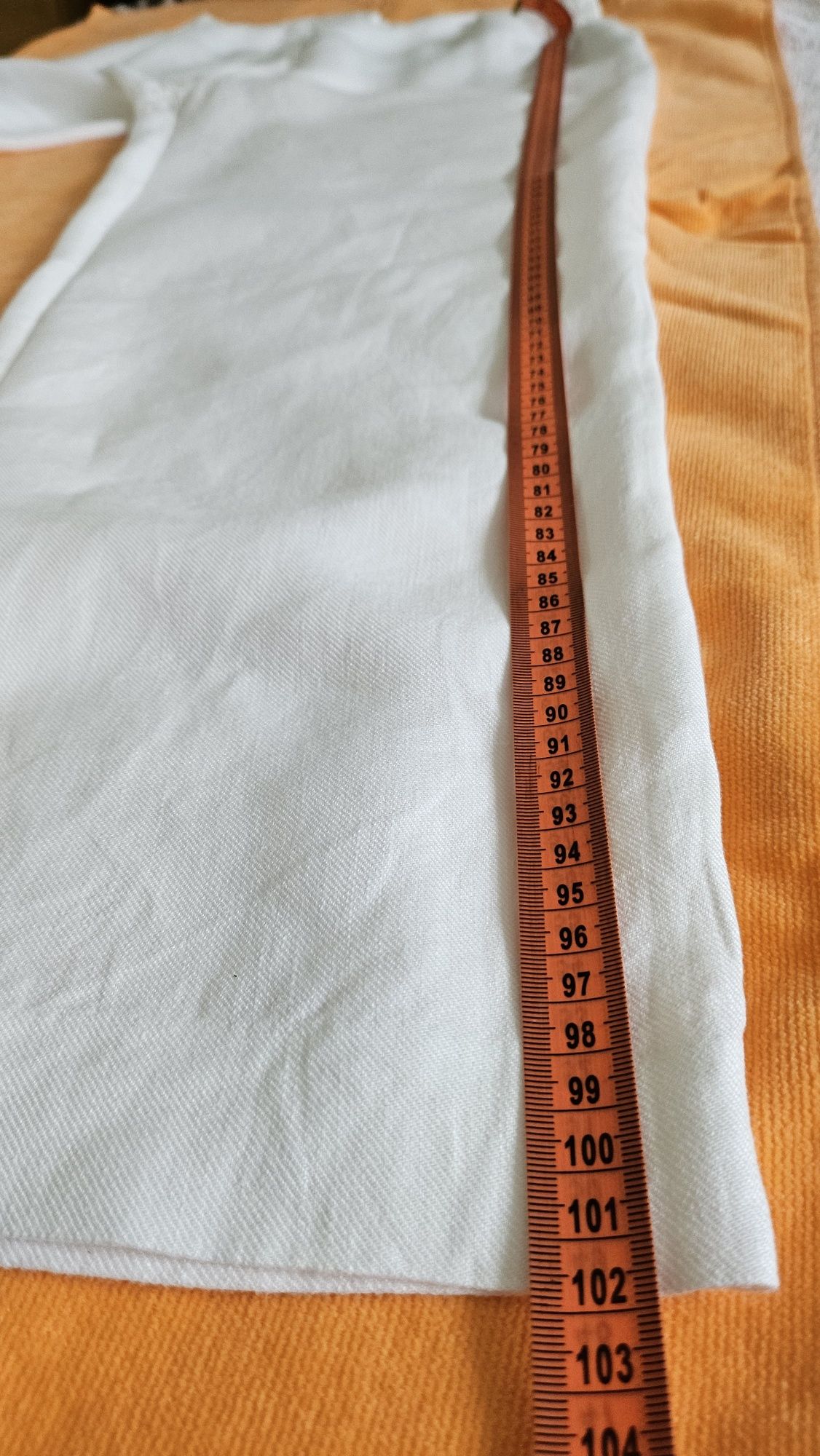 Białe lniane spodnie Massimo Dutti M/38