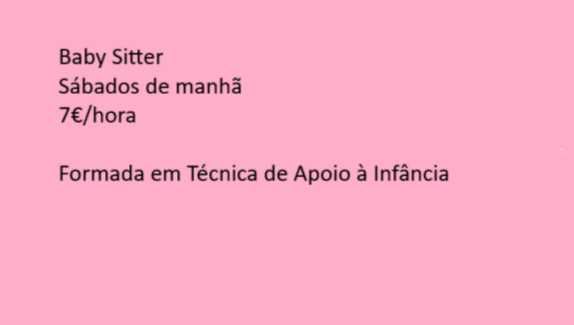 Baby sitter sábados de manhã