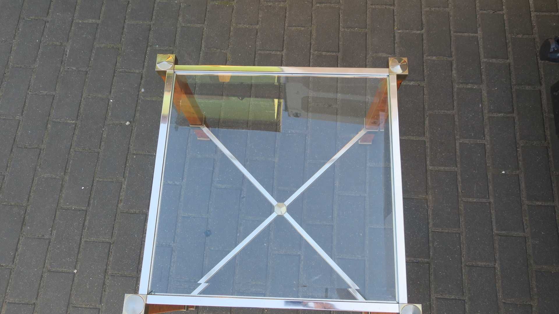 Stolik kawowy metal szkło