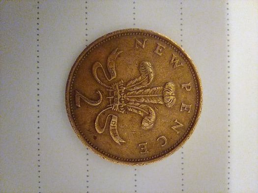 Moneta 2 new pence brąz 1981 numizmatyka