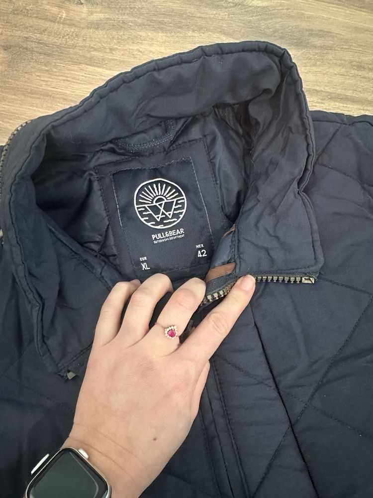 Granatowa kurtka męska xl jesienno zimowa pull&bear