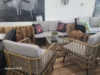 Zestaw mebli ogrodowych Outsunny sofa, fotele, stolik