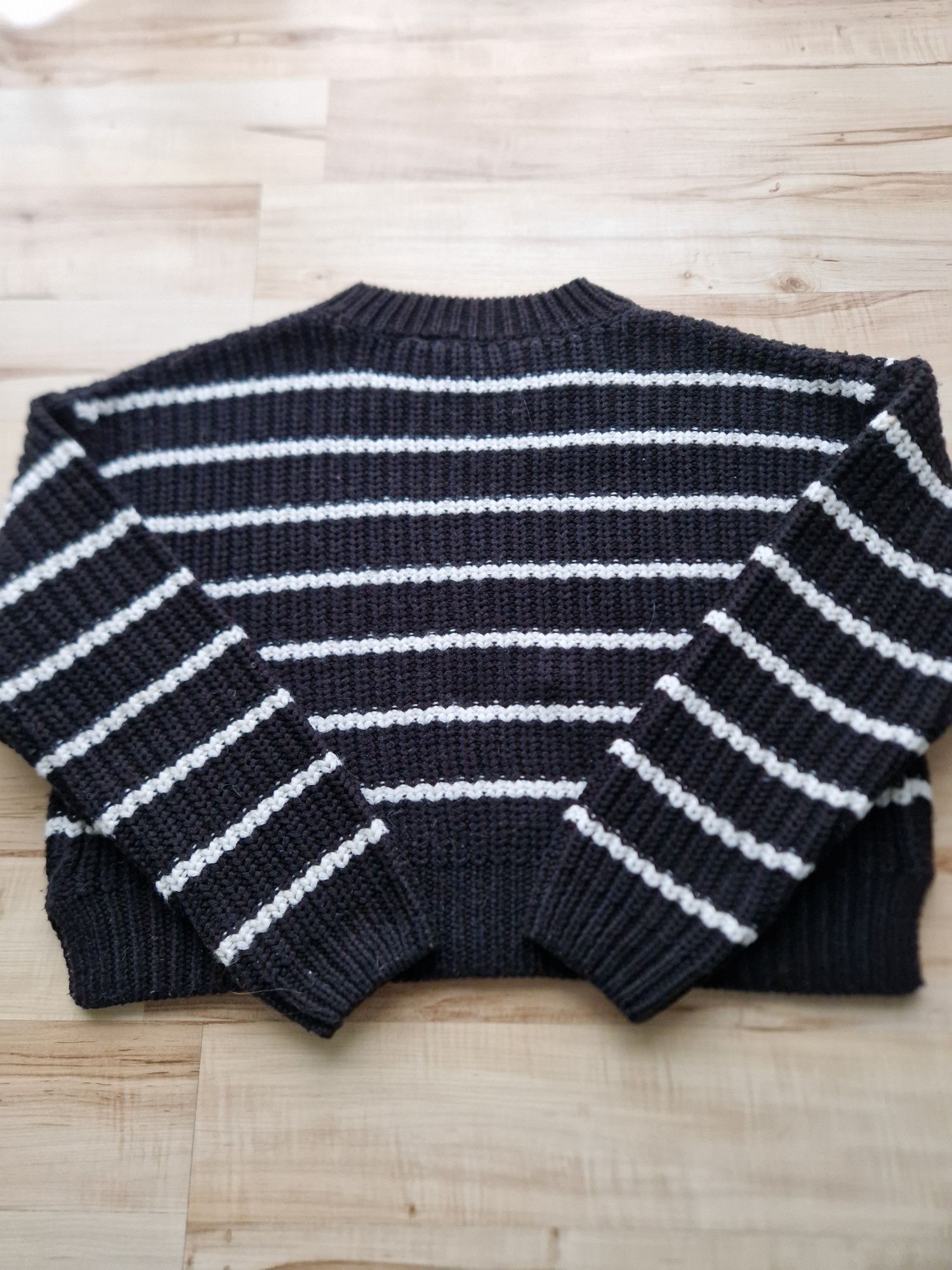 Sweter w paski biało-czarne roz.164-170 New Look