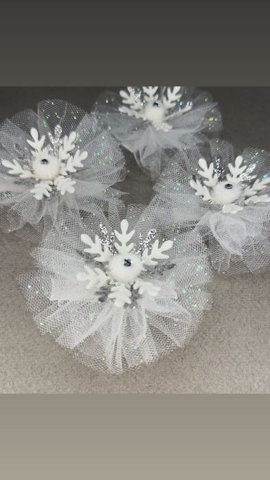 Зимові бантики. Бантики сніжинка. Святкові бантики