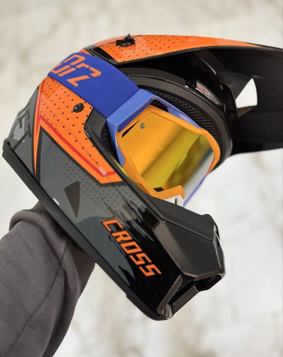 Ендуро кросовий шолом ORZ, Fox на мотоцикл, шлем зелений із окулярами