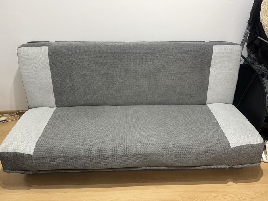 Wersalka rozkladana szaro-czarna, sofa, kanapa