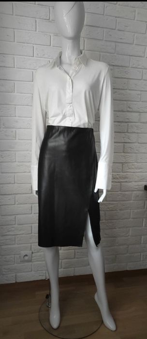 Eksept czarna ołówkowa spódnica skóra eco L