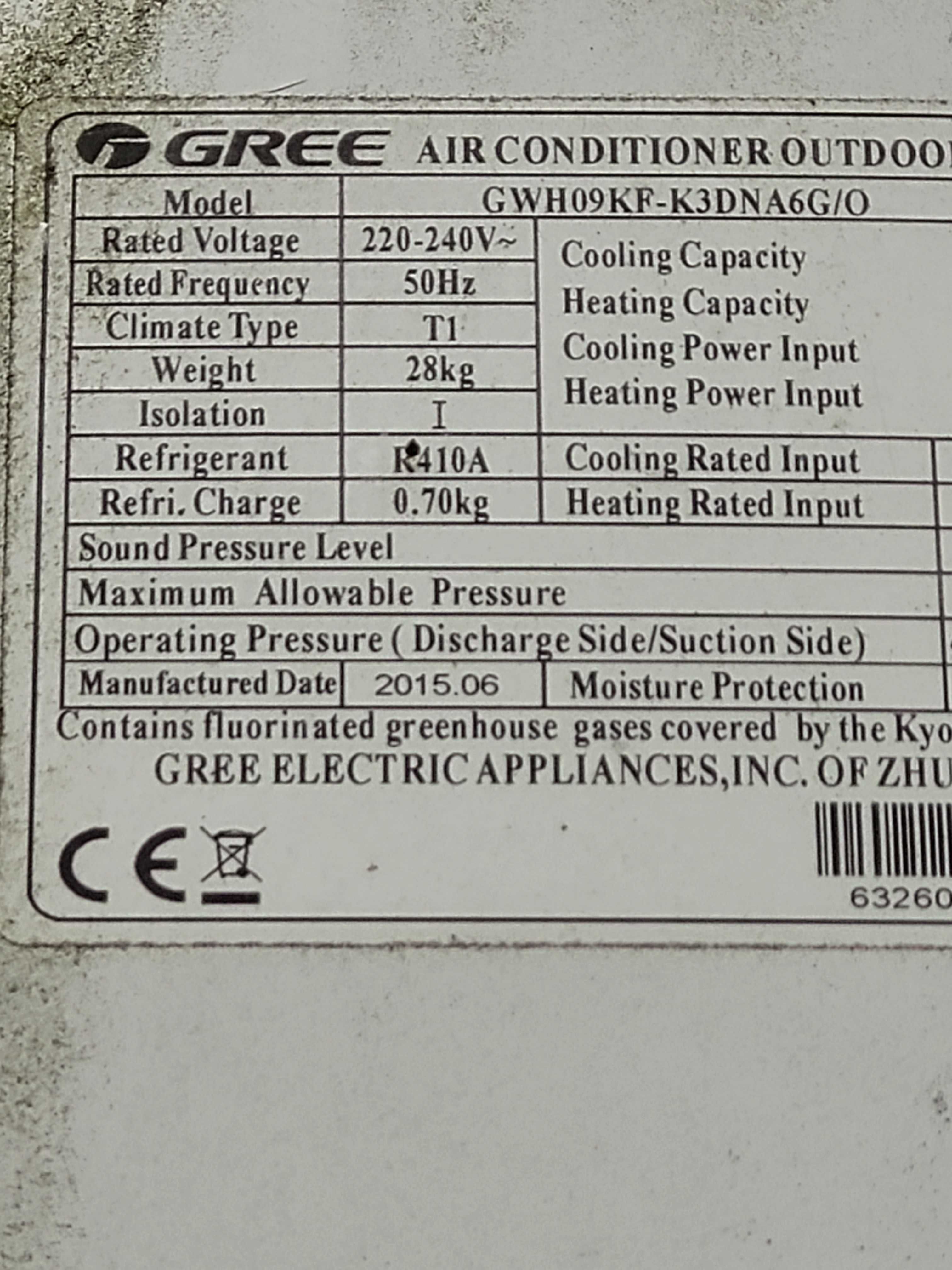 Klimatyzator GREE Inwerter Tylko Jednostka Zewnętrzna GWH09kf-k3dna6g