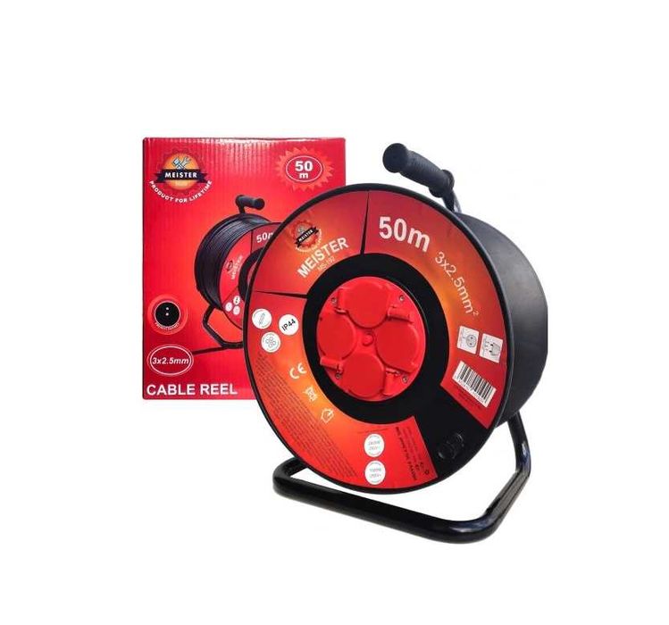 Przedłużacz bębnowy NA BĘBNIE BUDOWLANYM 50 m 1 szt., 4 szt. gniazd