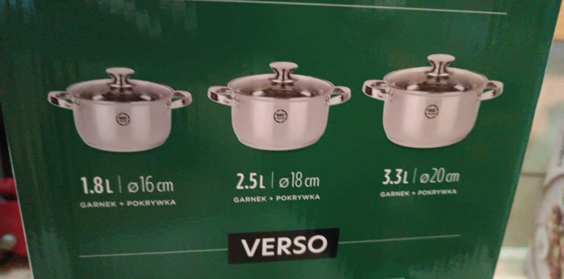 MG home Verso komplet 3 garnków 6 elementów stalowe zestaw indukcja