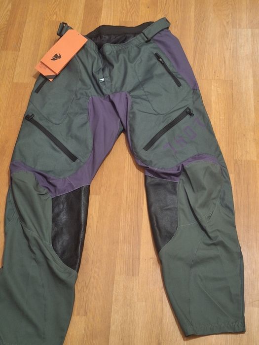 Spodnie cross enduro Thor Terrain na buty zielony szary