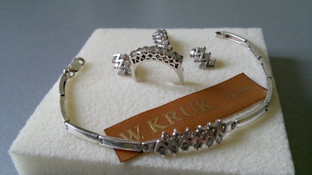 W.KRUK piekny zestaw srebrnej bizuterii