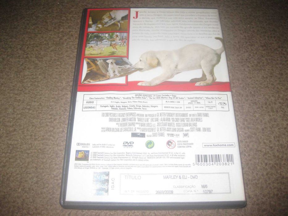 DVD "Marley & Eu" com Jennifer Aniston