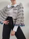Kolorowe ażurowe ponczo oversize handmade