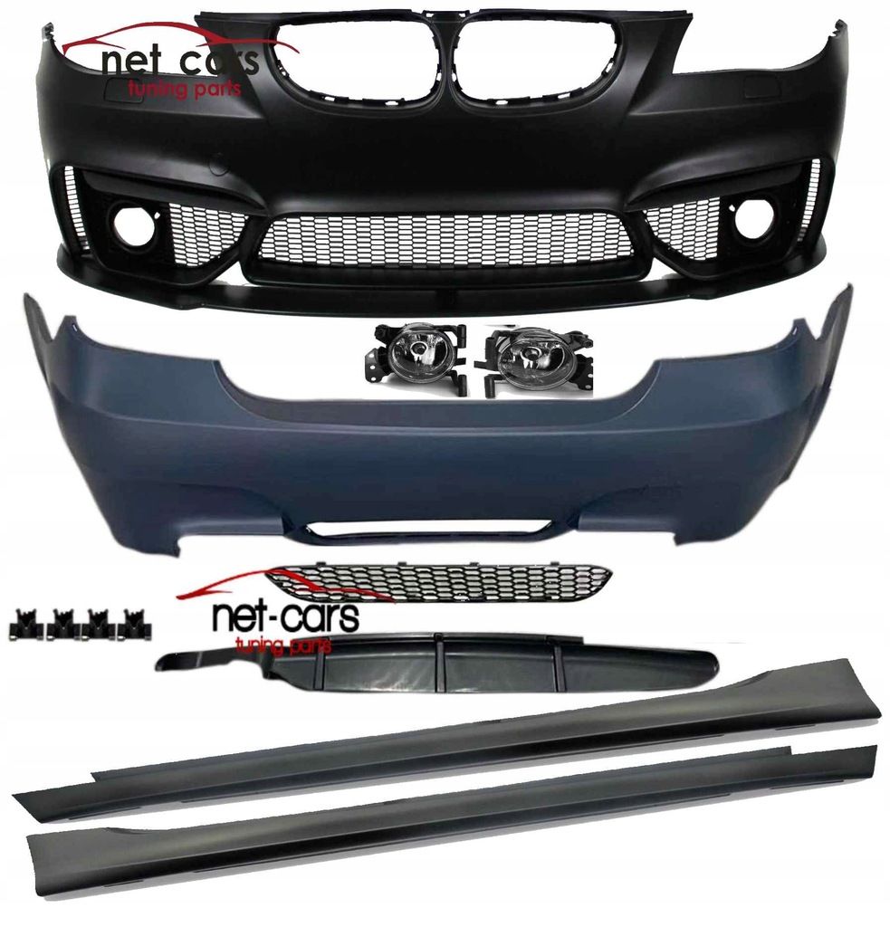 Zderzak przód i tył + halogeny + progi BMW E60 wzór M5 M Pakiet