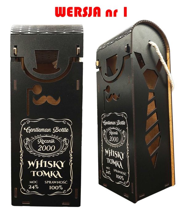 Skrzynka na Whisky z INDYWIDUALNYM grawerem Idealny prezent dla faceta