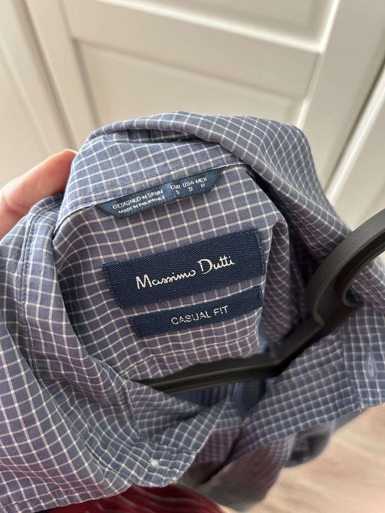 Koszula niebieska w kratę Massimo Dutti rozmiar S