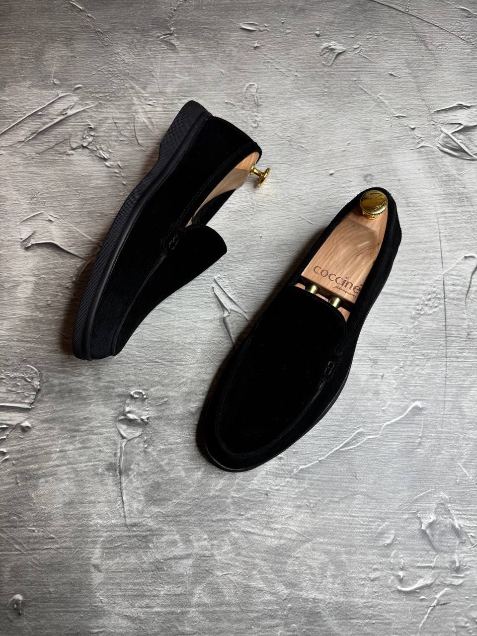 Лоферы замшевые мужские чёрные LORO PIANA Lux BLACK! Натуральная ЗАМША