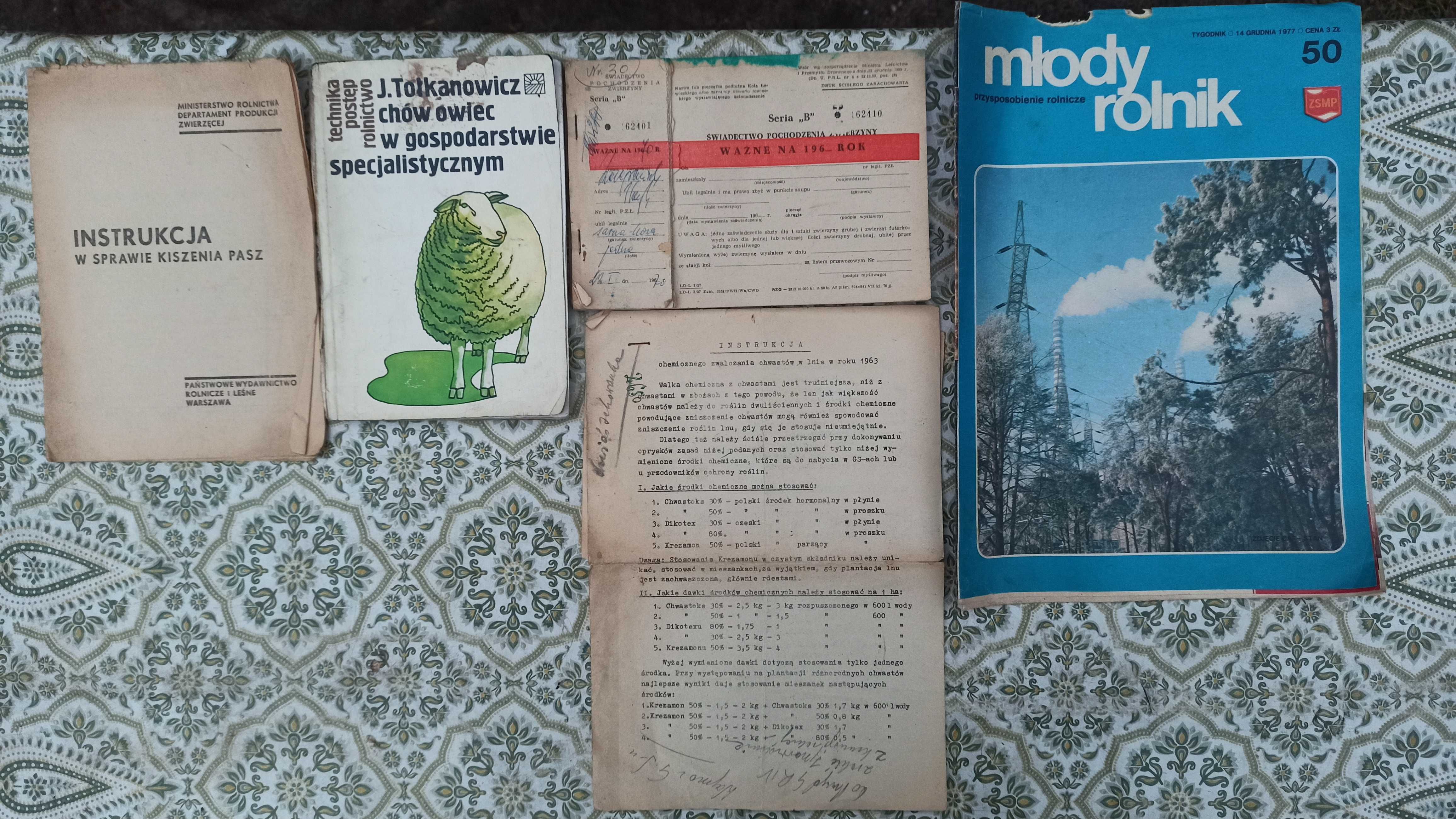 Stare książki rolnicze z lat 50 i 60, dot. hodowli roślin i zwierząt