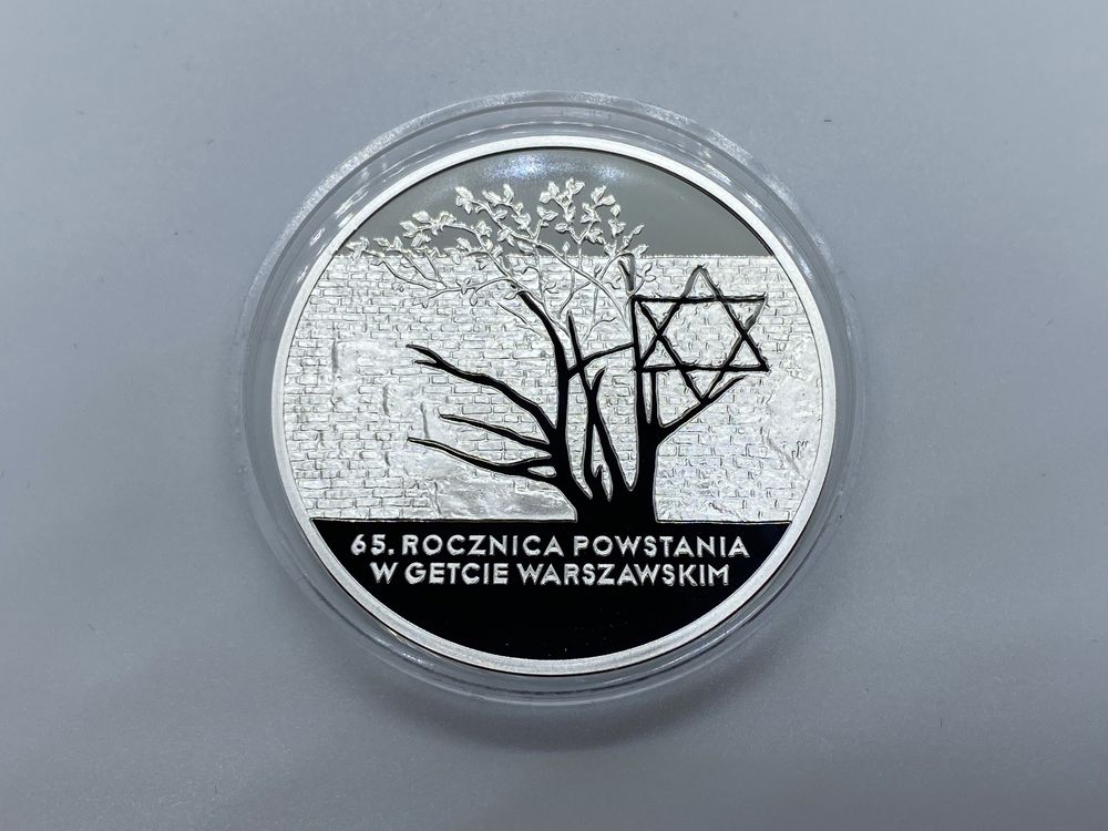 Srebrna moneta 20zł 65 rocznica powstania w getcie warszawskim stan L