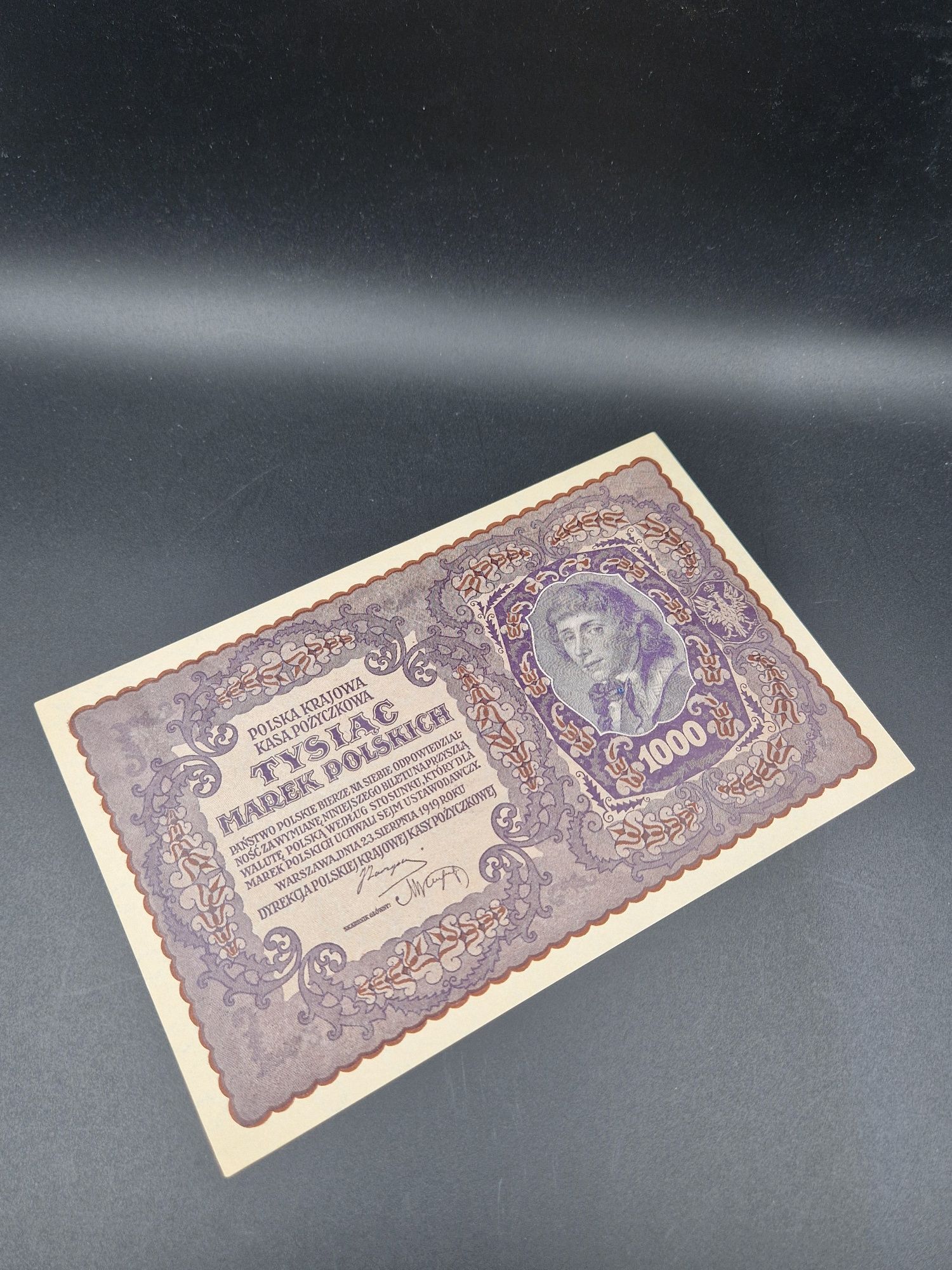 Banknot 1000 marek polskich 1919 rok świetny stan