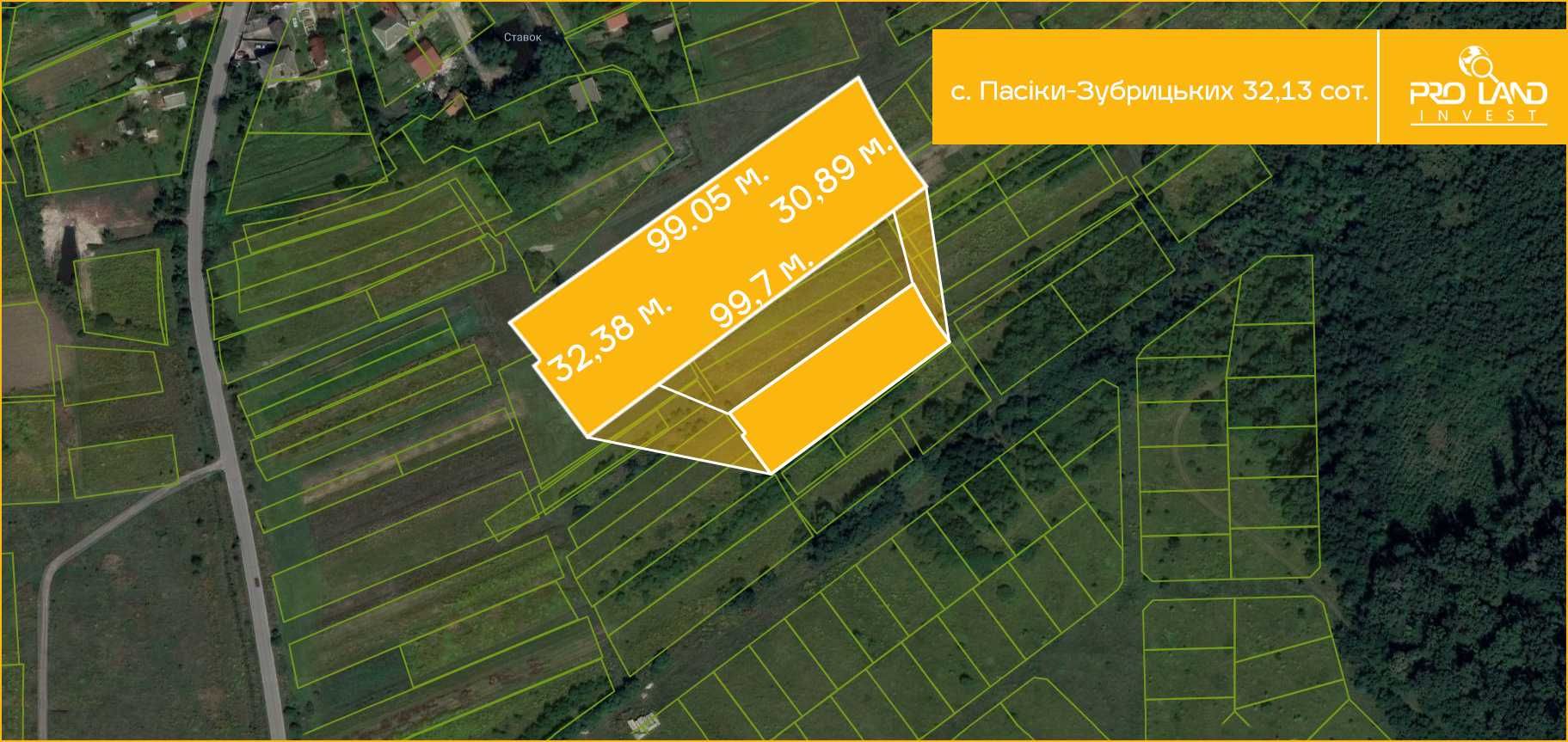 Продаж ділянки с.Пасіки-Зубрицькі 32.13сот.