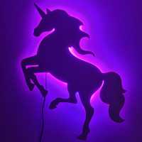 Lampa Ścienna JEDNOROŻEC, Podświetlenie LED RGB, XXL UNICORN