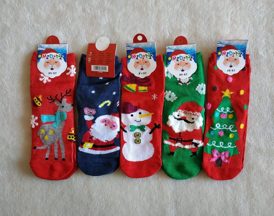 Zestaw 5 par skarpetek świątecznych