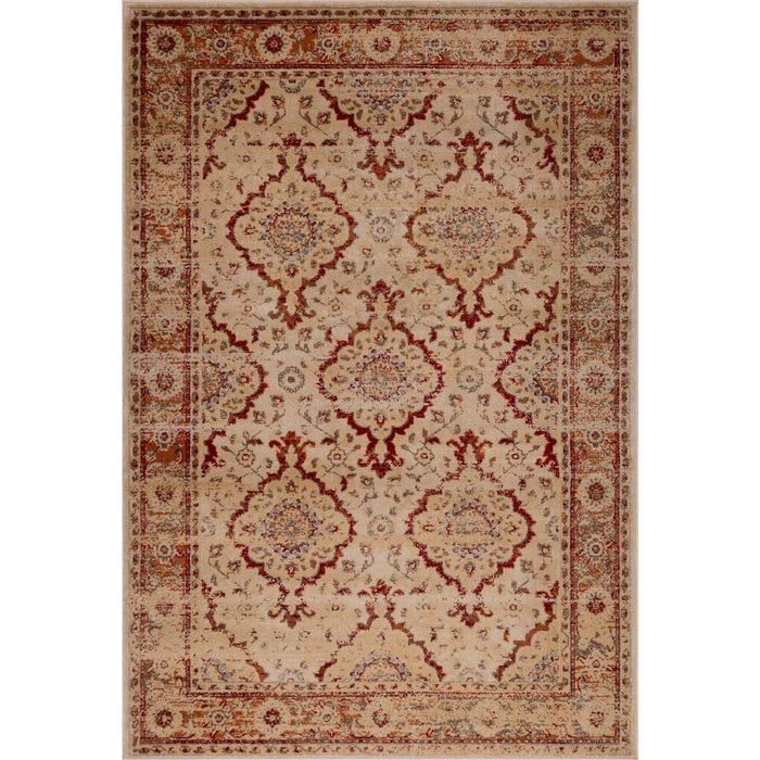 Tapete padrão beige e vermelho